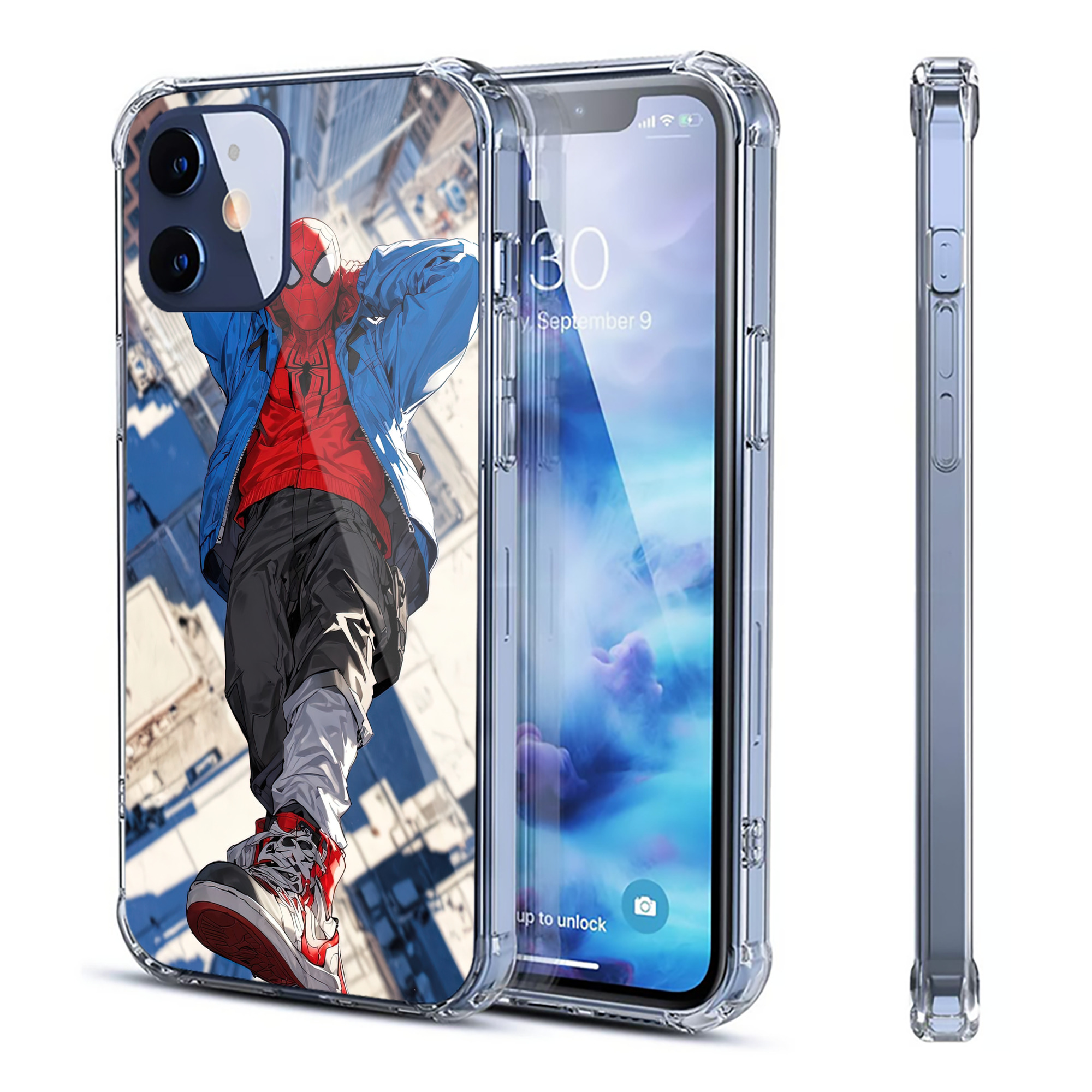 （画像用） Spider Man スパイダーマン 【iPhone 12シリーズ対応】透明スマホケース（クリアソフトケース）